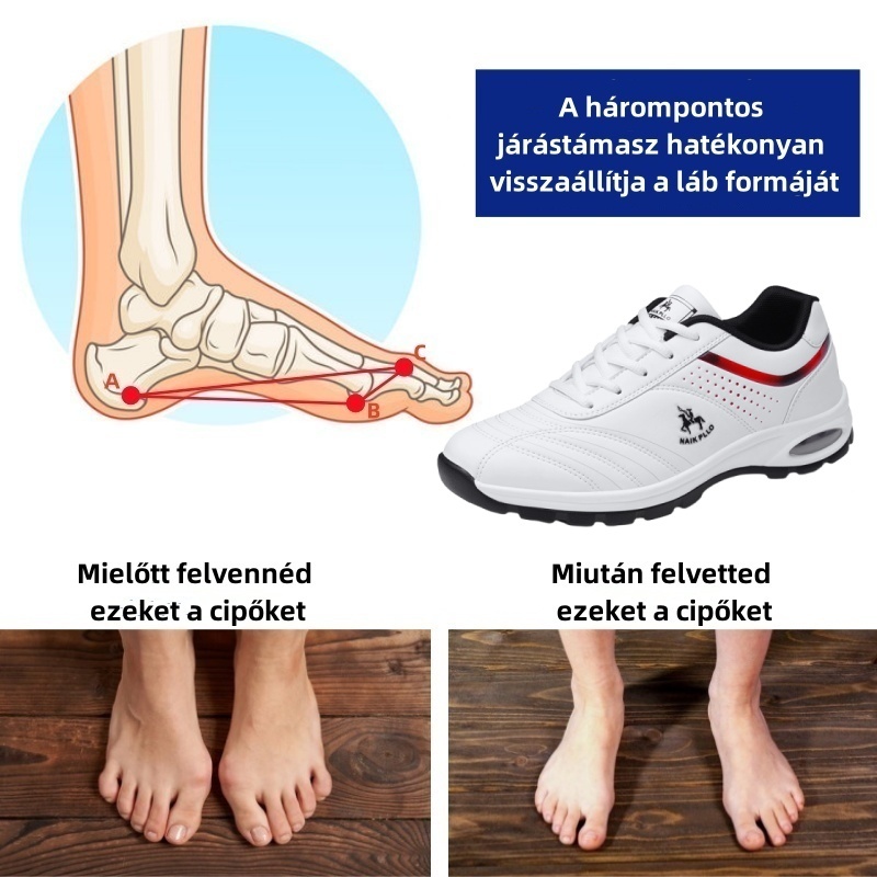 Ergonomikusan tervezett ortopéd cipő hát-, ízületi és lábfájdalmakra - unisex