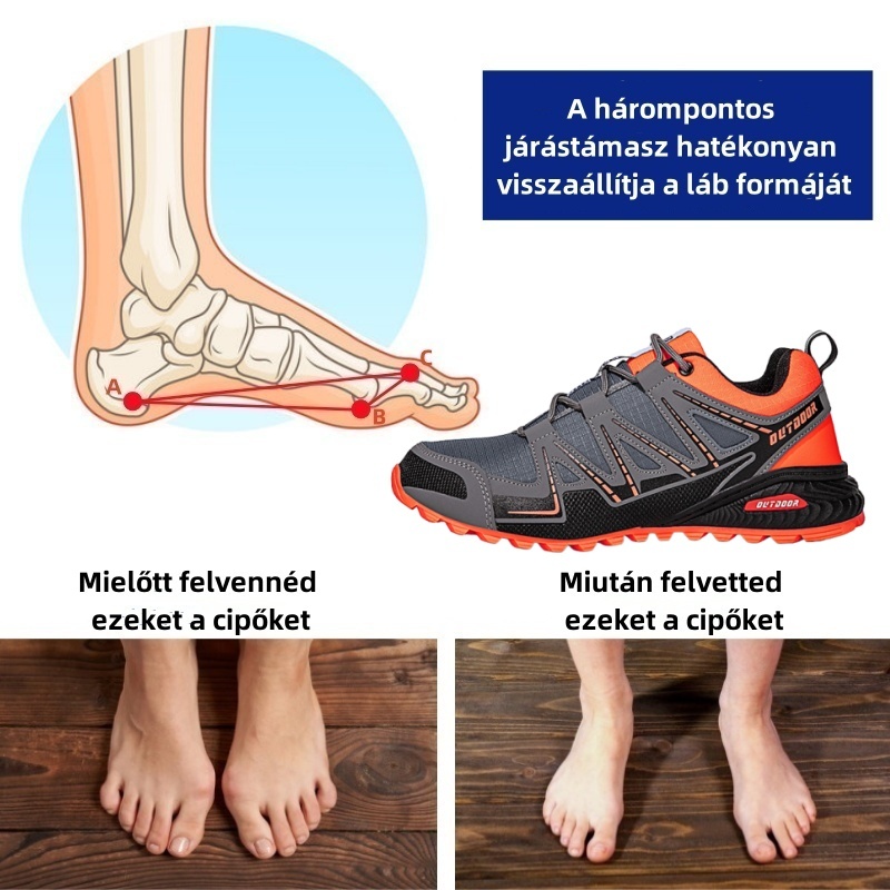 Ergonomikus kialakítású ortopéd cipő hát-, ízületi és lábfájdalmakra - Uniszex