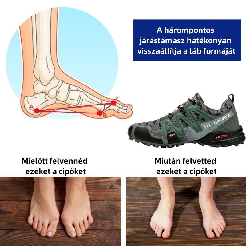 Ergonomikusan tervezett ortopéd cipő hát-, ízületi és lábfájdalmakra - unisex