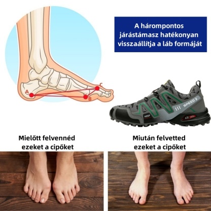 Ergonomikusan tervezett ortopéd cipő hát-, ízületi és lábfájdalmakra - unisex