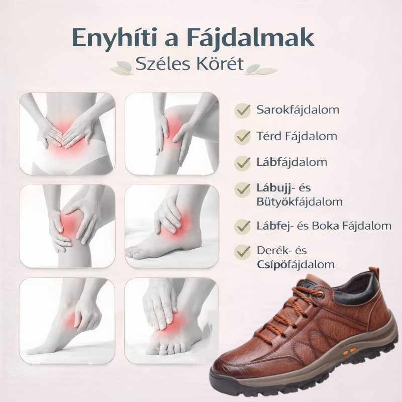 🐂 Kézzel varrott magyar valódi bőrcipők ✅ AI intelligens fájdalomcsillapító, könnyen fel- és levehető, vízálló és csúszásmentes