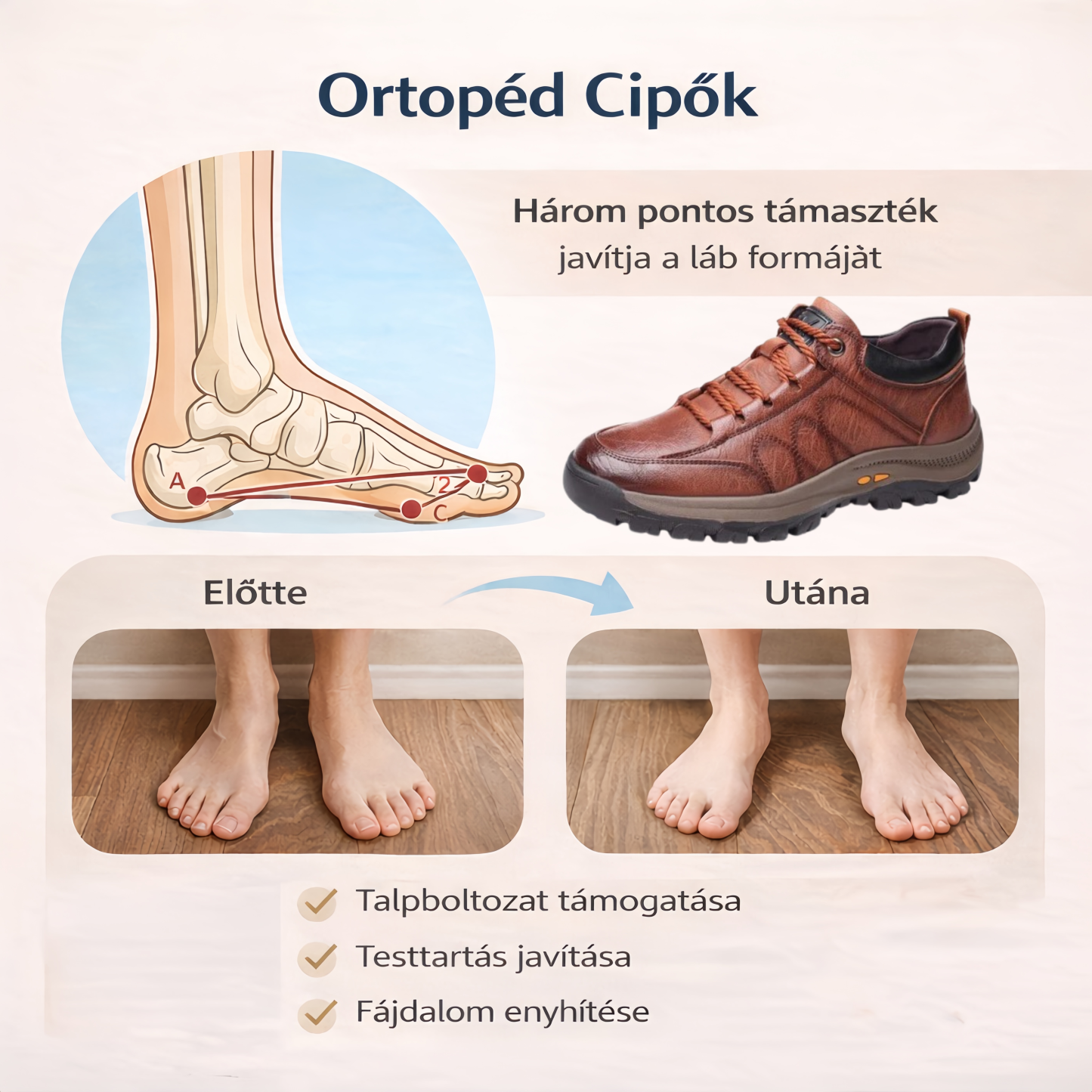 🐂 Kézzel varrott magyar valódi bőrcipők ✅ AI intelligens fájdalomcsillapító, könnyen fel- és levehető, vízálló és csúszásmentes