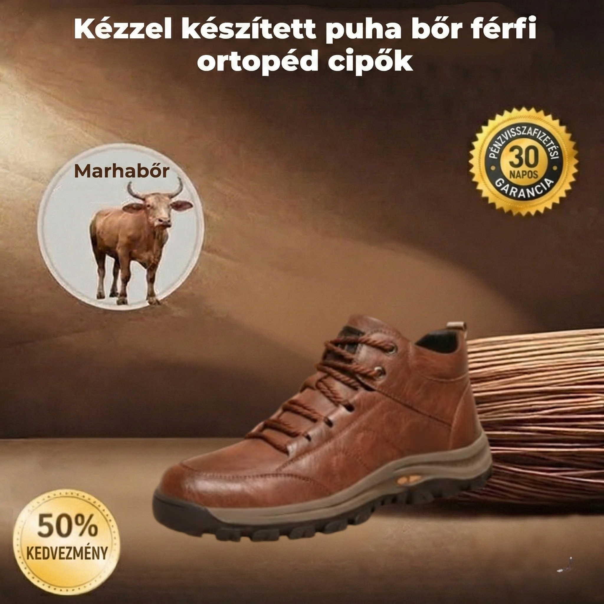 🐂 Kézzel varrott olasz valódi bőrcipő ✅ AI intelligens fájdalomcsillapítás, könnyű fel- és levenni, vízálló és csúszásmentes