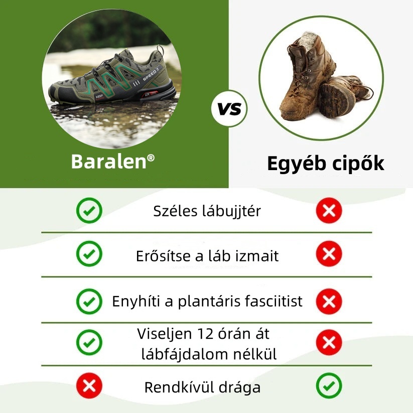 Ergonomikusan tervezett ortopéd cipő hát-, ízületi és lábfájdalmakra - unisex