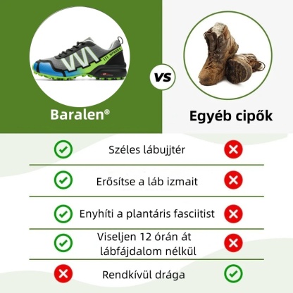 Ergonomikusan tervezett ortopéd cipő hát-, ízületi és lábfájdalmakra - unisex