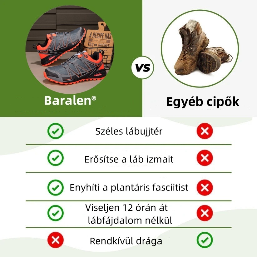Ergonomikus kialakítású ortopéd cipő hát-, ízületi és lábfájdalmakra - Uniszex