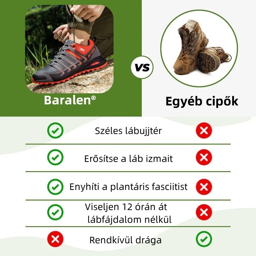 Ergonomikus kialakítású ortopéd cipő hát-, ízületi és lábfájdalmakra - Uniszex