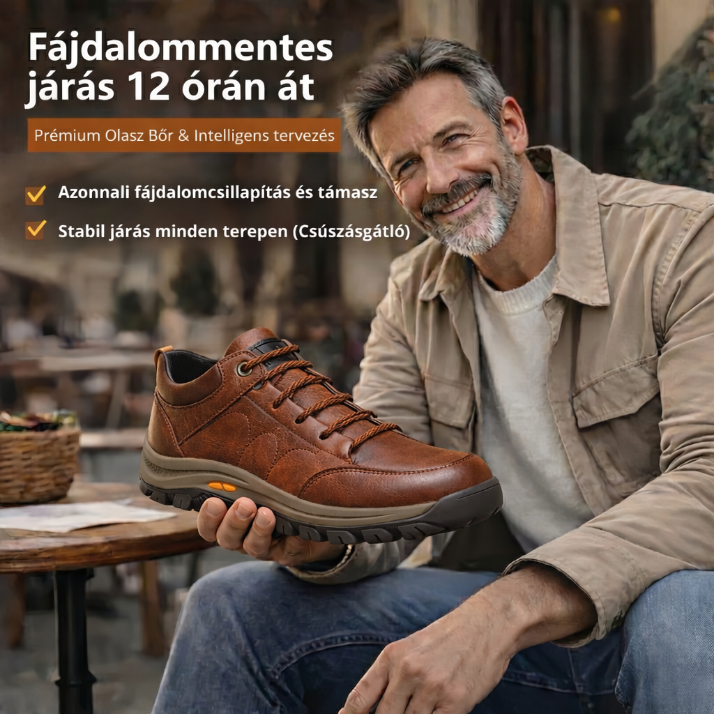🐂 Kézzel varrott olasz valódi bőrcipő ✅ AI intelligens fájdalomcsillapítás, könnyű fel- és levenni, vízálló és csúszásmentes