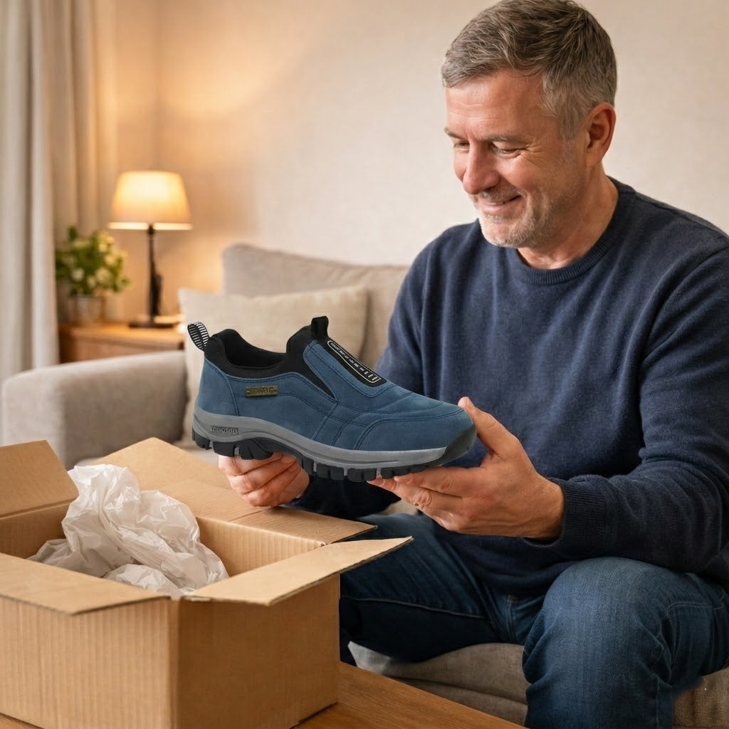 🔷Férfi ortopéd velúr cipő, könnyen fel- és levehető hajlás nélkül🦶Csillapítja a fájdalmat és egész napos kényelmet biztosít