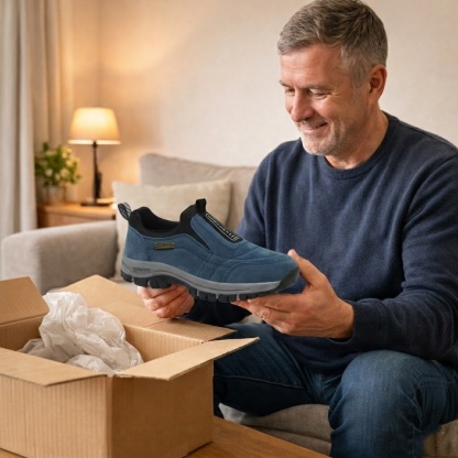 🔷Férfi ortopéd velúr cipő, könnyen fel- és levehető hajlás nélkül🦶Csillapítja a fájdalmat és egész napos kényelmet biztosít