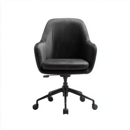 Chaise de bureau en velours noir avec base en métal-Styva Live