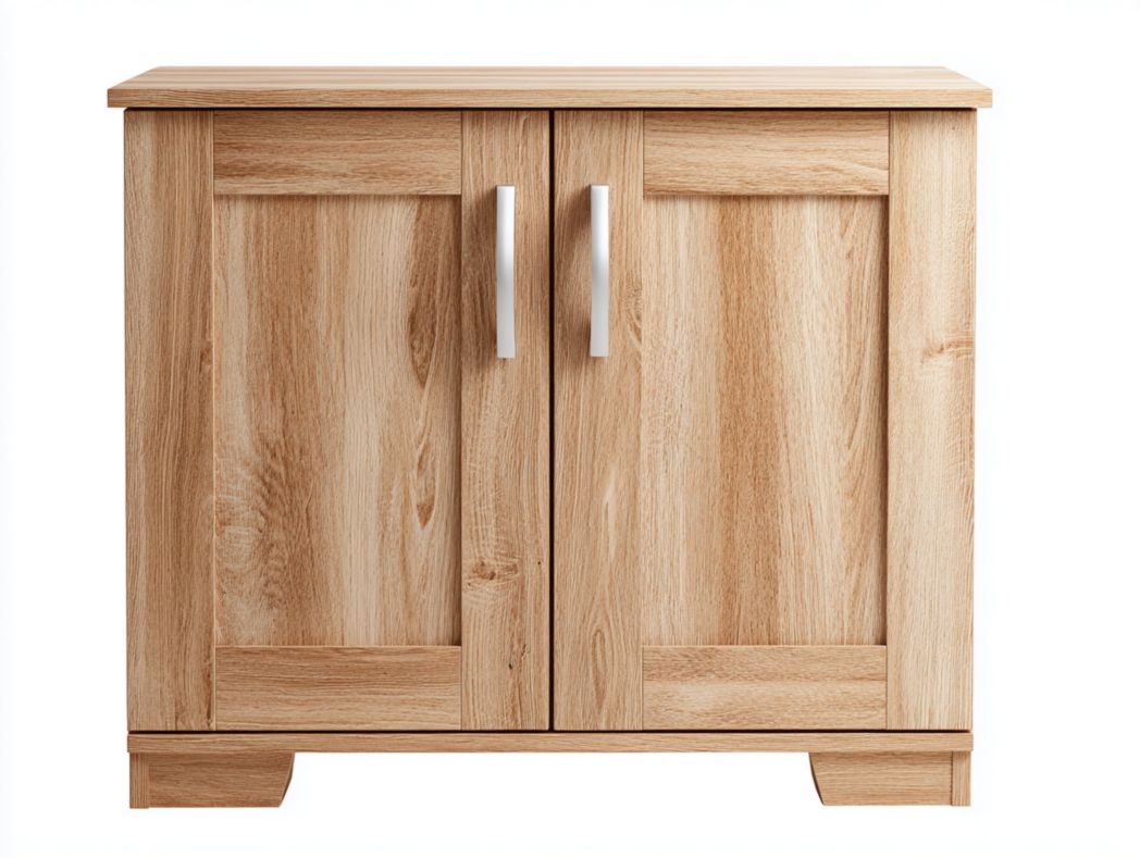Meuble à chaussures en bois brun clair à deux portes-Styva Live