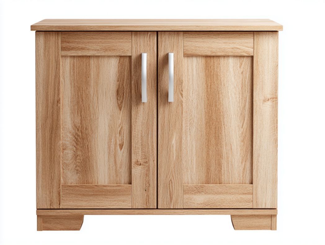 Meuble à chaussures en bois brun clair à deux portes-Styva Live