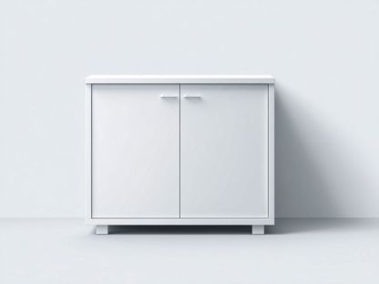 Meuble à chaussures en bois blanc à deux portes-Styva Live