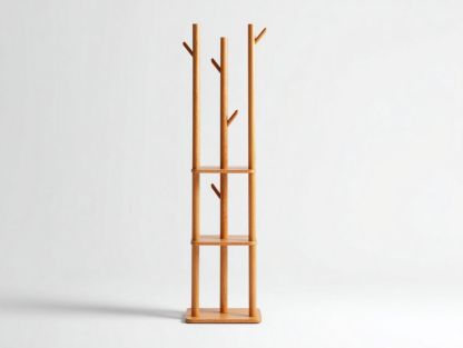 Porte-manteau sur pied en bois brun clair-Styva Live