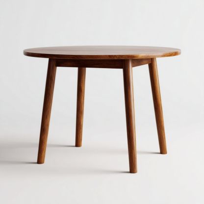 Table à manger ronde en bois massif brun foncé-Styva Live