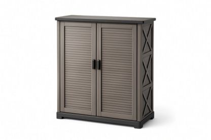 Armoire de Rangement Extérieur en Résine Marron 85x40x100cm