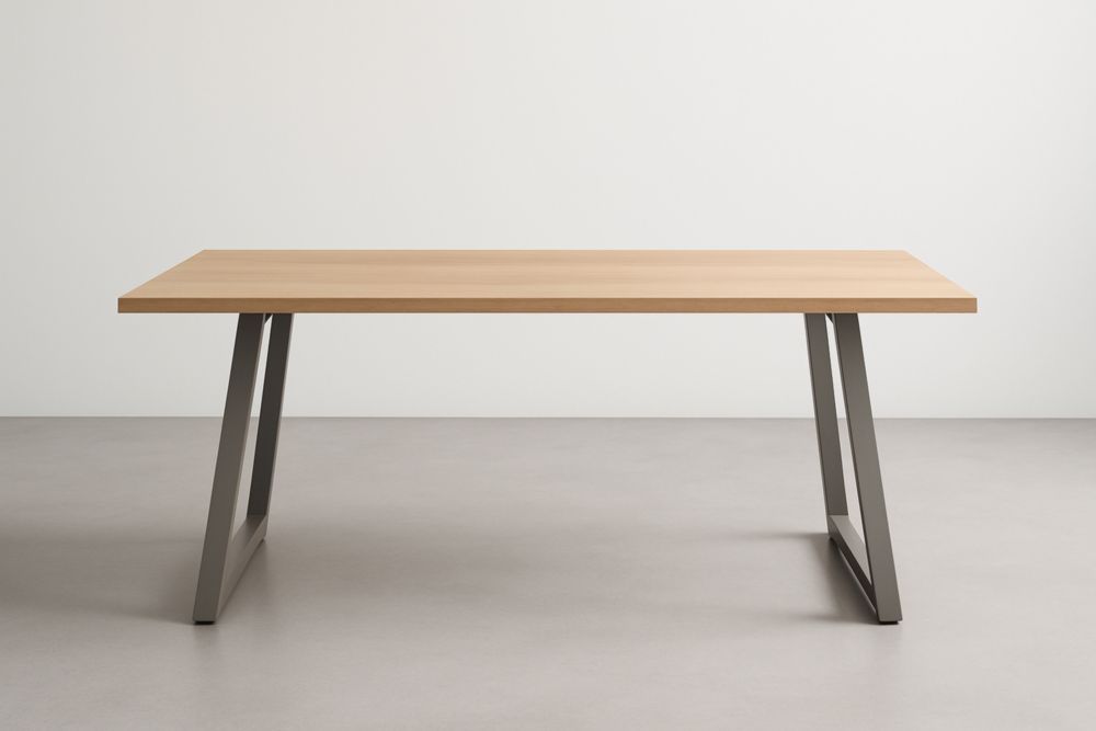 Table de salle à manger en bois et métal 200x90x75 cm