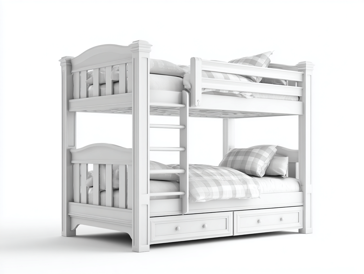 Literas - Madera maciza - 203x102x168 cm - Blanco - Estilo clásico-Cozygetyard