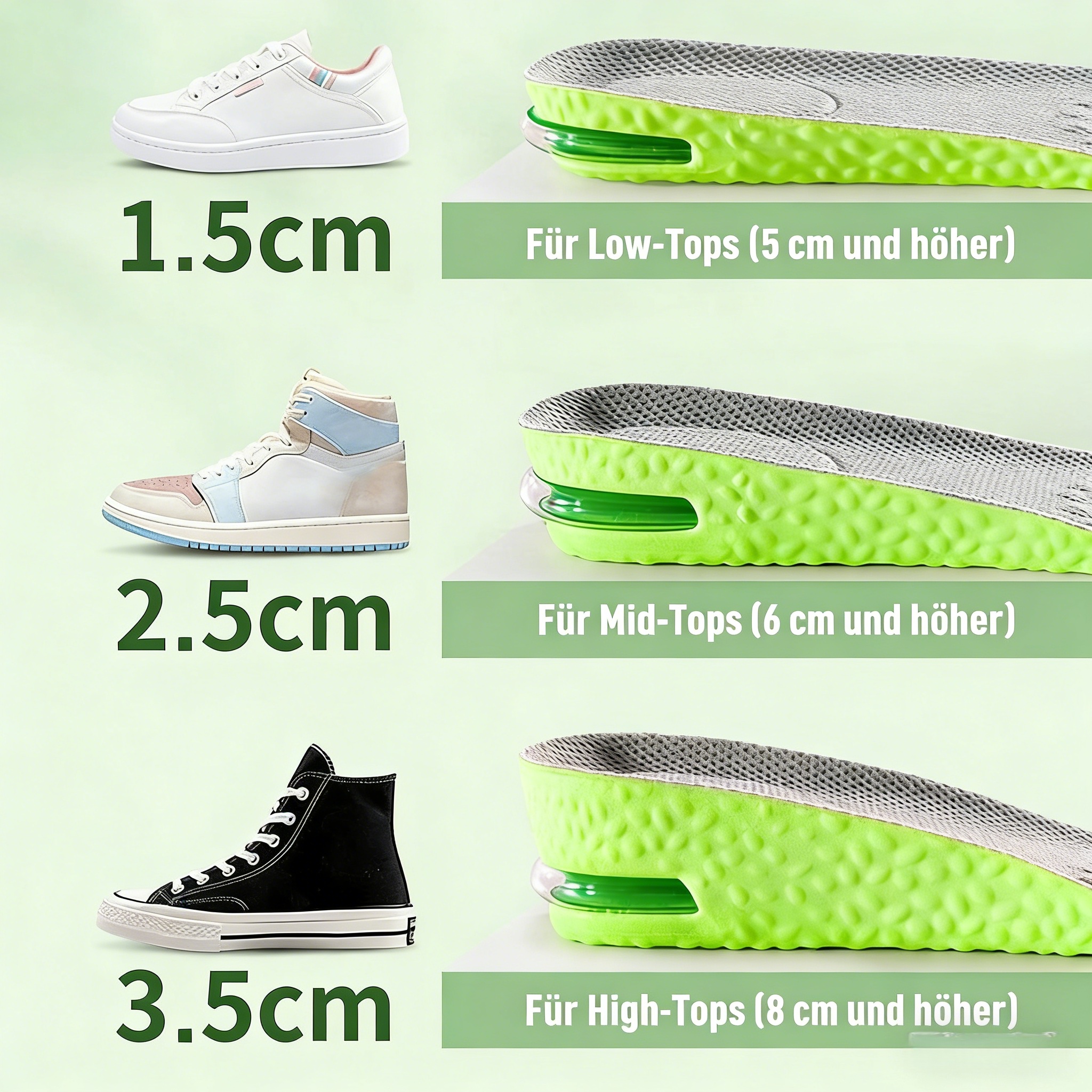 👞Bequeme Luftkissen-Einlegesohlen mit Größenvorteil