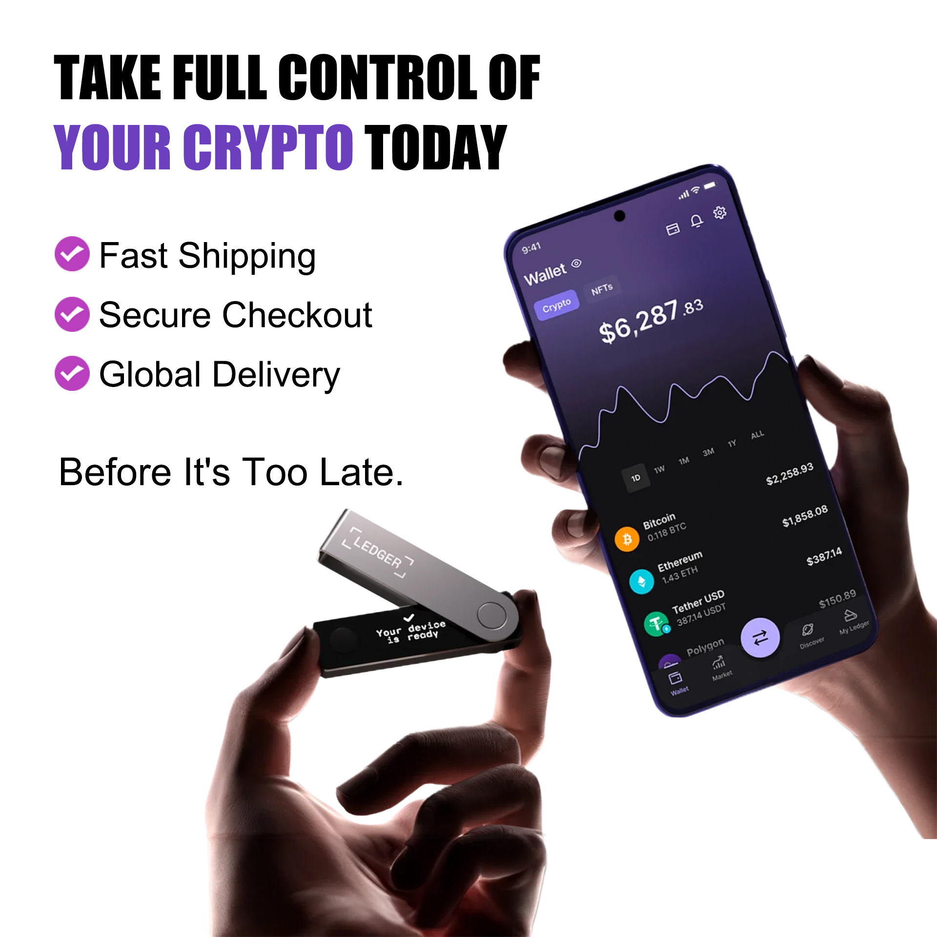 Ledger Nano X™ Secure Crypto Hardware Wallet