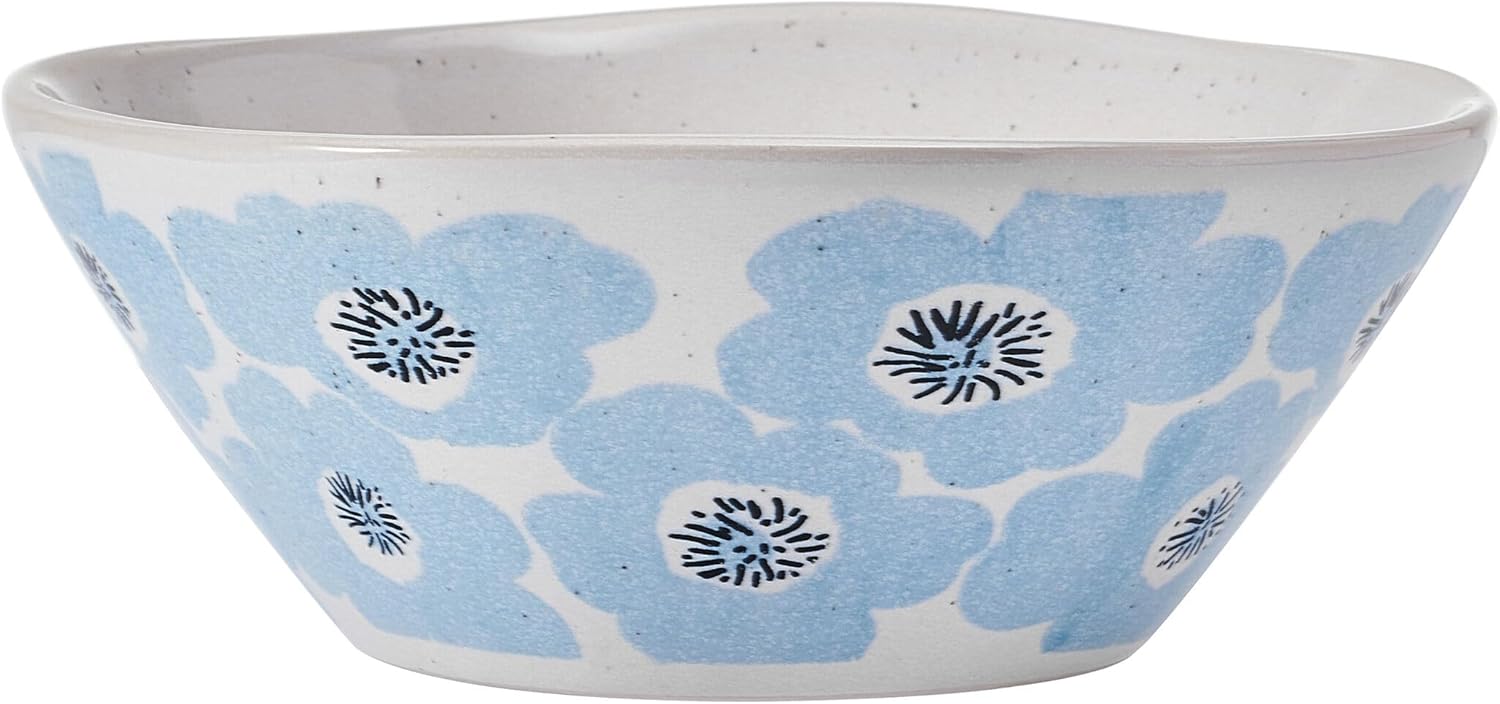 12 Piece Dinner Set for 4 with Plates and Bowls, Vibrant Floral Design