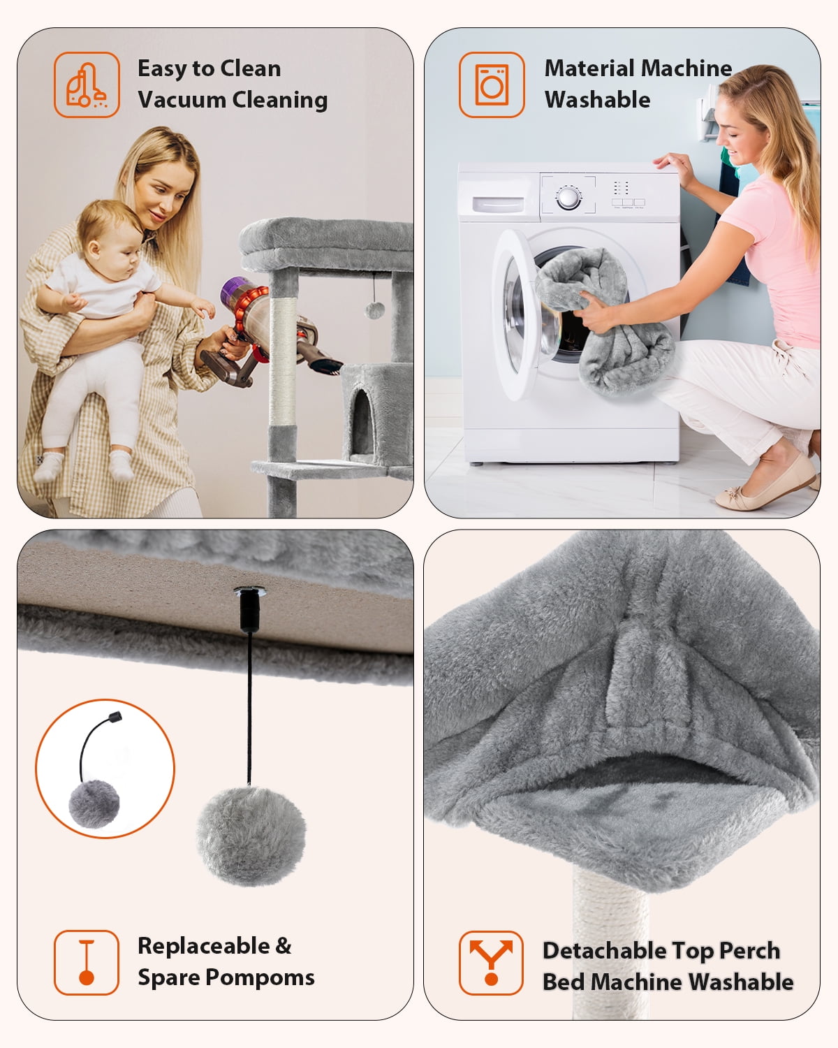 Cat Tree for Large Cats 56"Tall Cat Tower Condo with Scratching Post for Indoor Cats