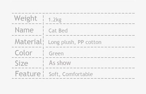 Green Monster Cat Sofa Fluffy Cat Bed Couch