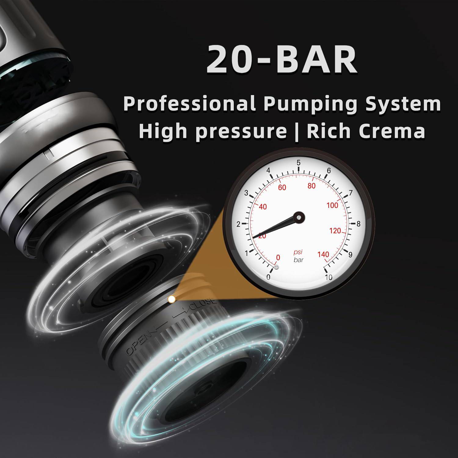 Self-Heating Portable Espresso Machine,Electric Coffee Maker for Camping,Hiking,Office,Car,Travel