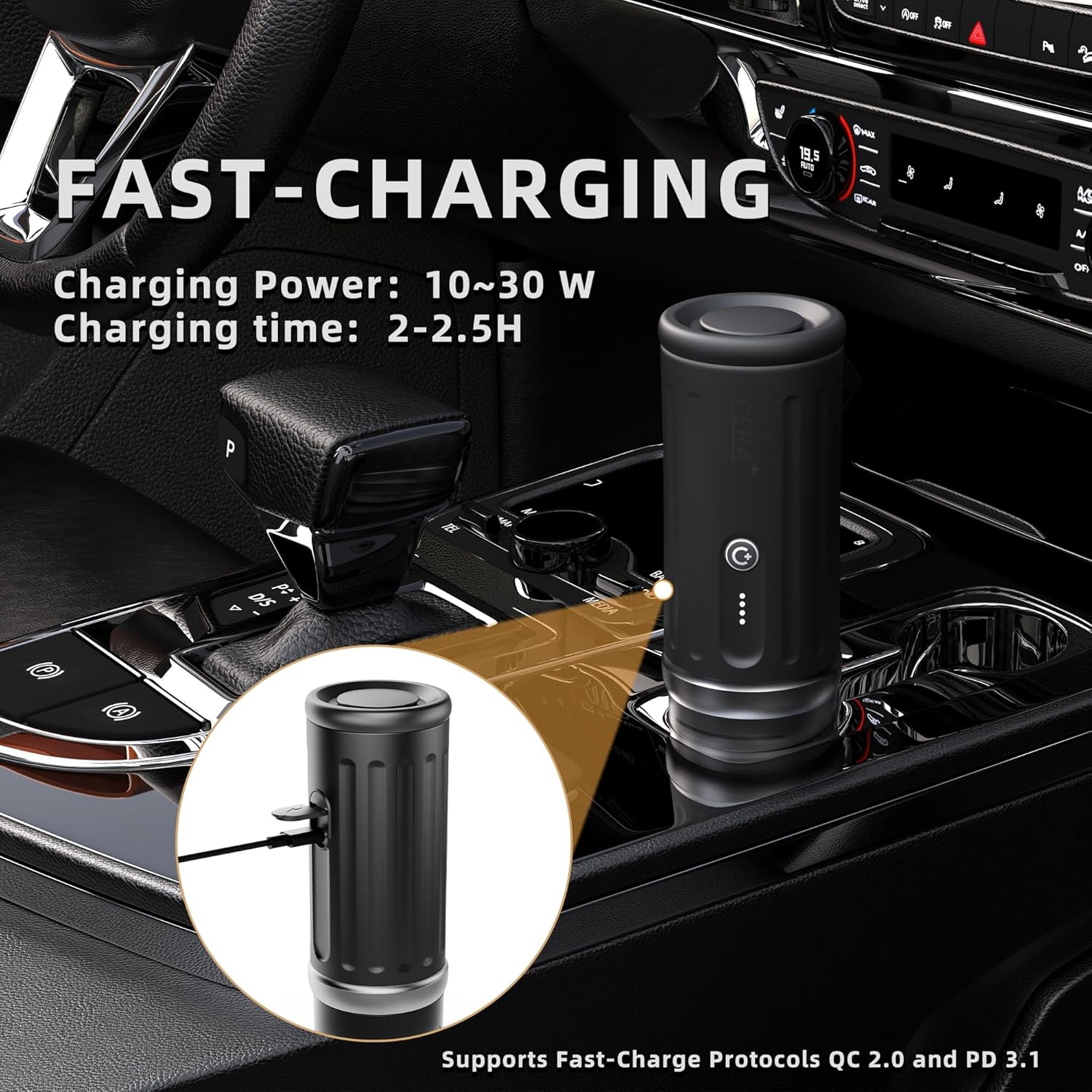 Self-Heating Portable Espresso Machine,Electric Coffee Maker for Camping,Hiking,Office,Car,Travel