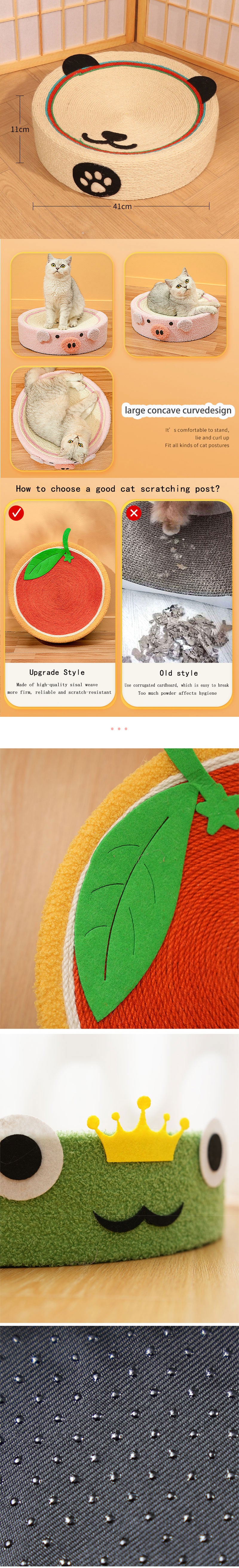 Cute Pig Cat Bed Round Scratching Pad Grinding Claws Pet Nest