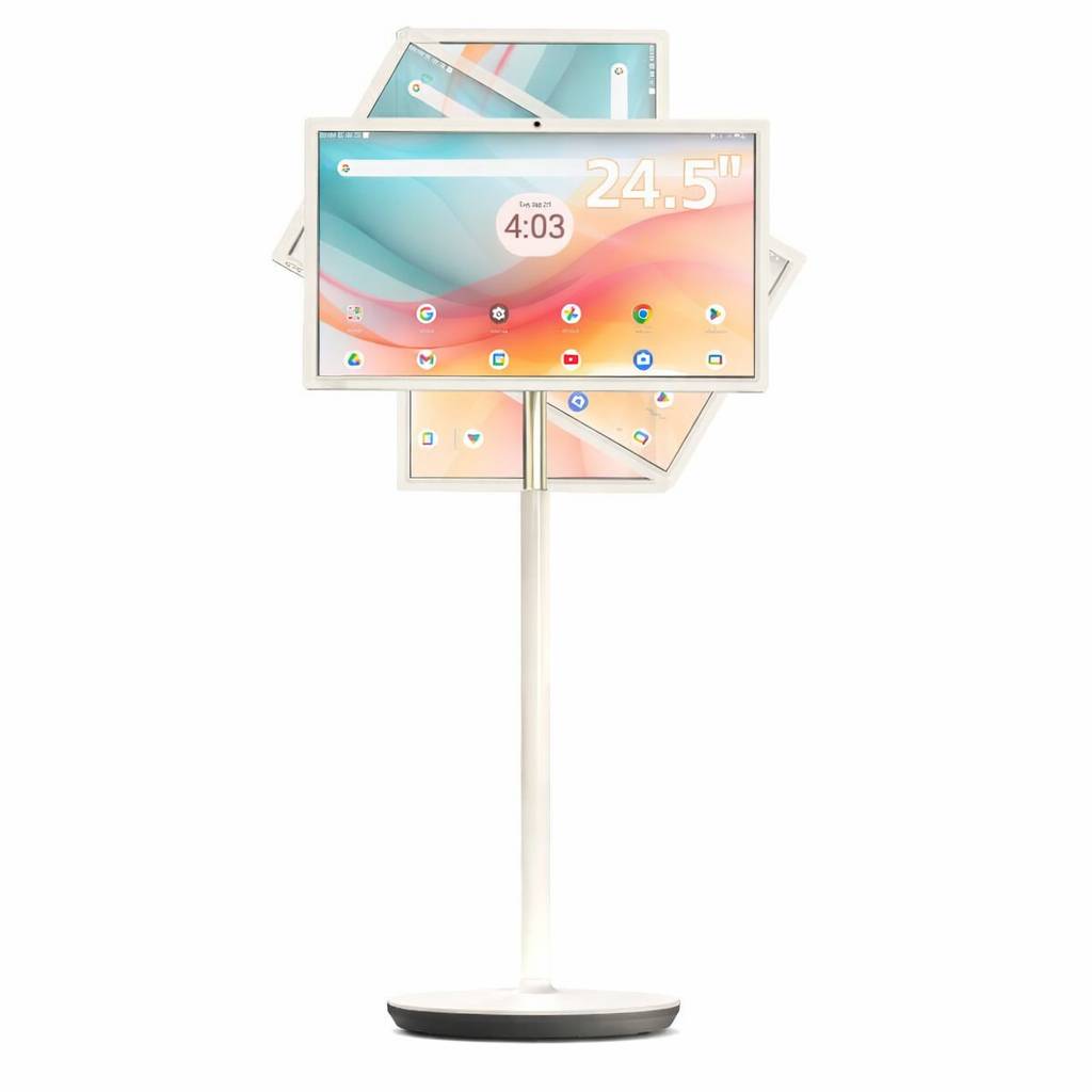 25" Portable Smart TV on Wheels with Touchscreen