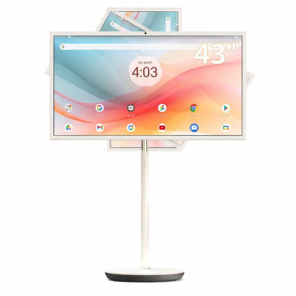 25" Portable Smart TV on Wheels with Touchscreen