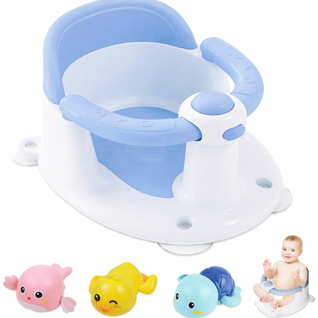 Baby Bath Seat for Babies 6 Months & Up, Non-Slip Infant Toddler Baby Bathtub Bath Seat for Sitting Up, Baby Tub Seat with Suction Cups for Shower (Grey)