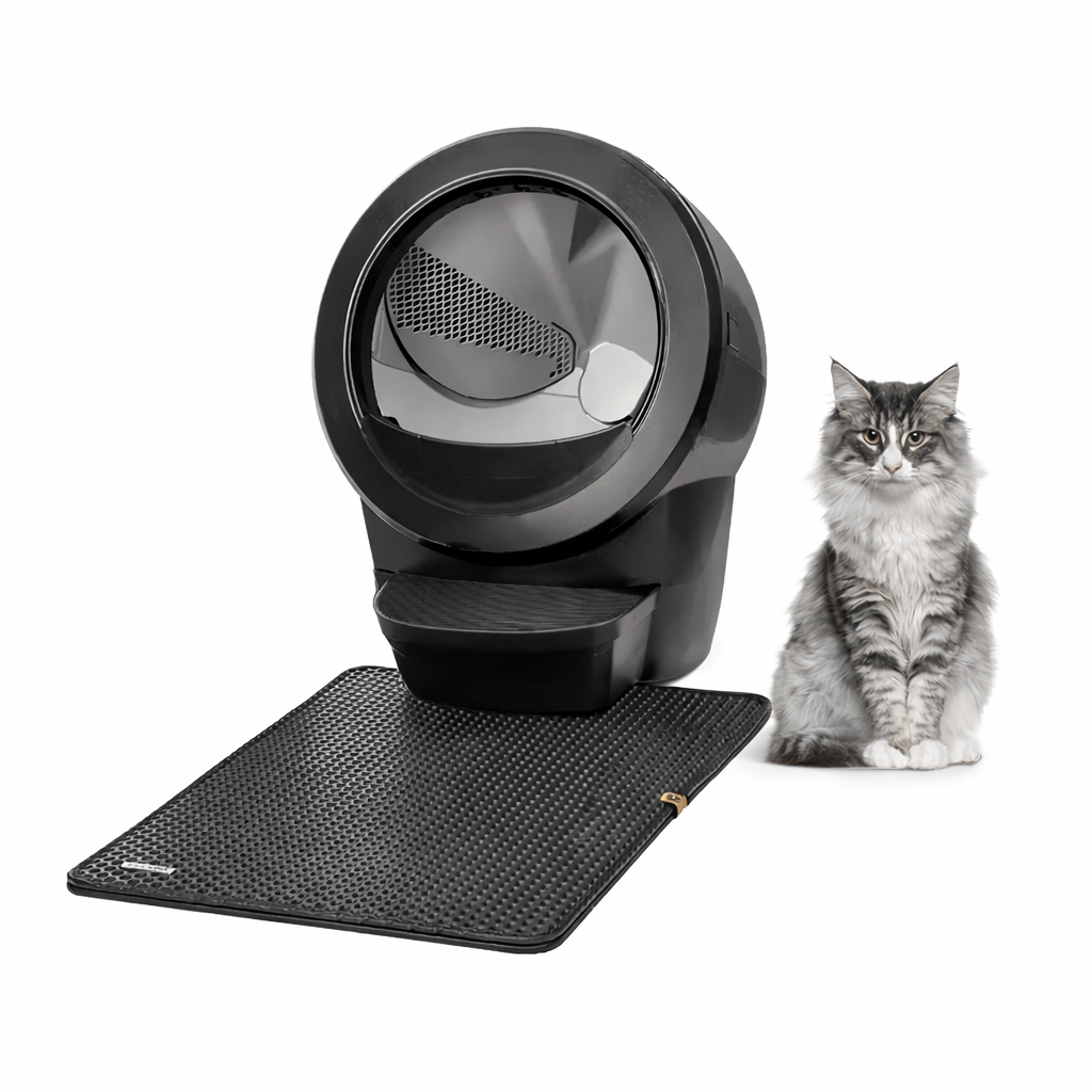 Self-Cleaning Cat Litter Box With Accessories Black White