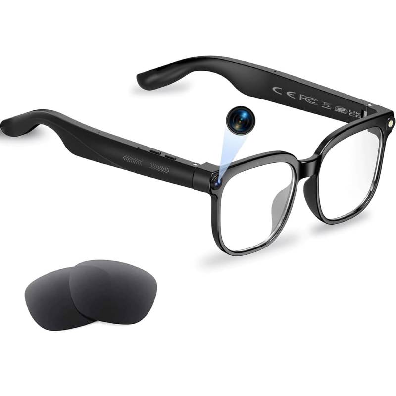 AI Smart Glasses with Camera and Audio 8MP HD Camera Glasses for Men Women