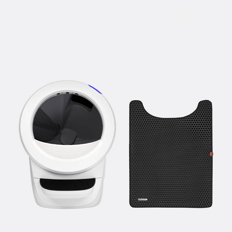 Self-Cleaning Cat Litter Box With Accessories Black White