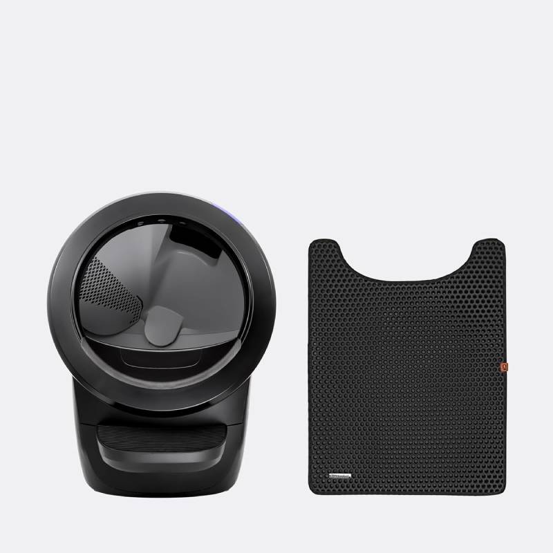 Self-Cleaning Cat Litter Box With Accessories Black White