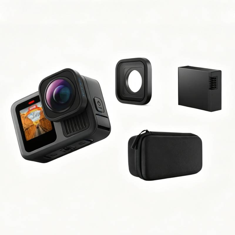 Black Action Camera + HB-Series Lens Collection - Waterproof Vlog Camera