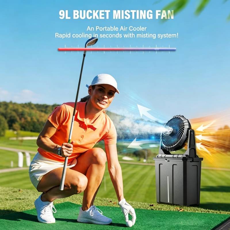 Portable Rechargeable Misting Fan with 9L Water Tank and 3 Speeds