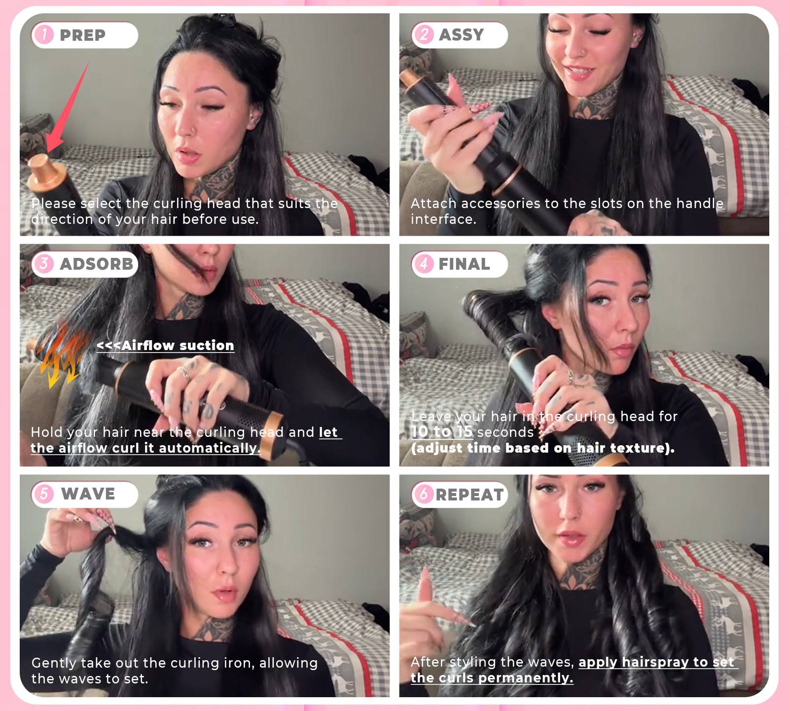 5-in-1 High-Speed Hot Air Hair Styler Ionic Technology 3 Heat/Cool Settings Fast Drying Lightweight