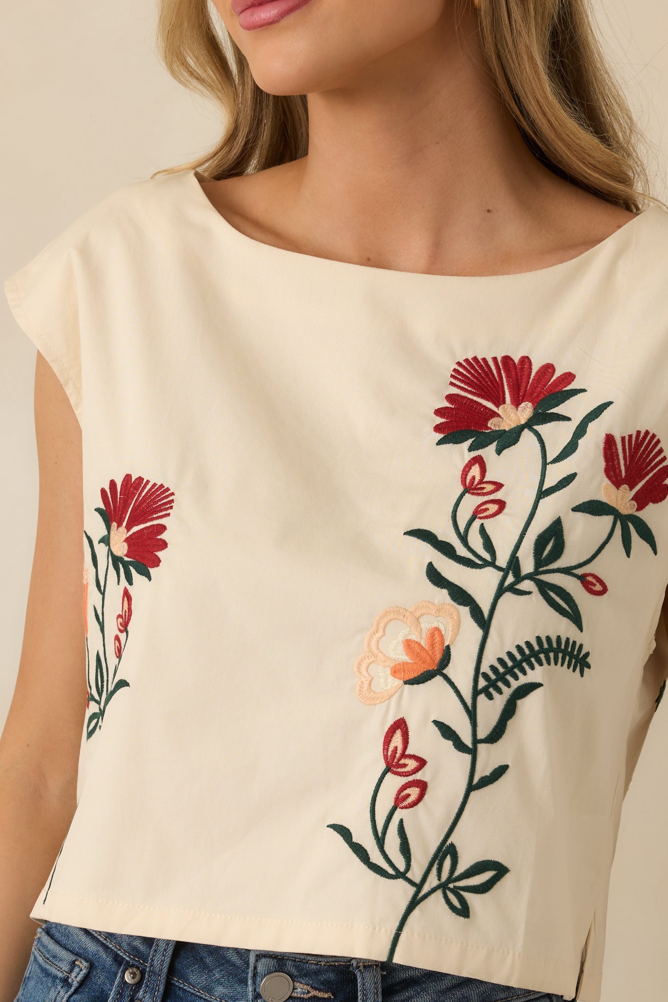 Floral Embroidered Crop Top & Midi Skirt Set