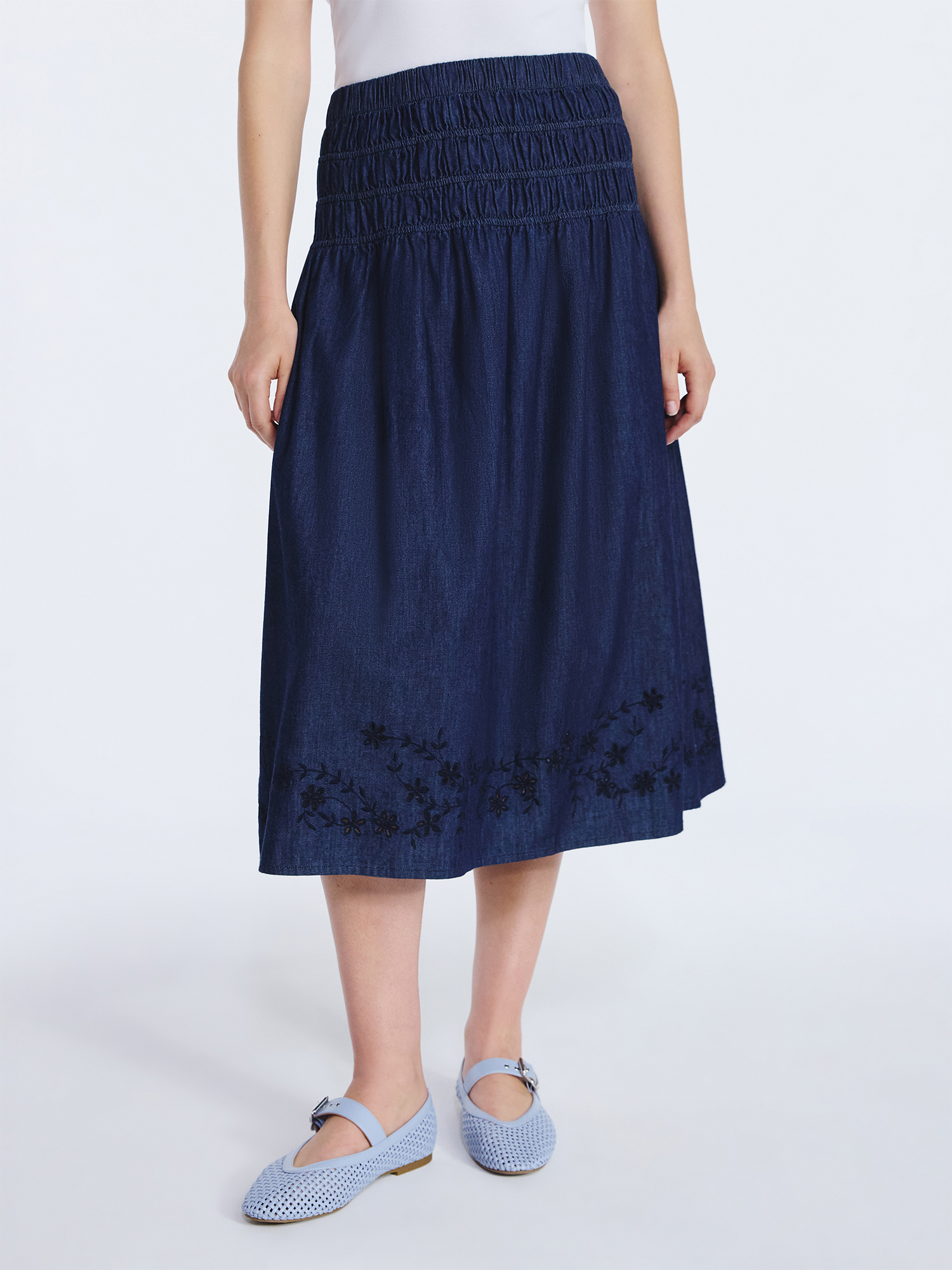 Embroidered Cotton Top&Skirt Set