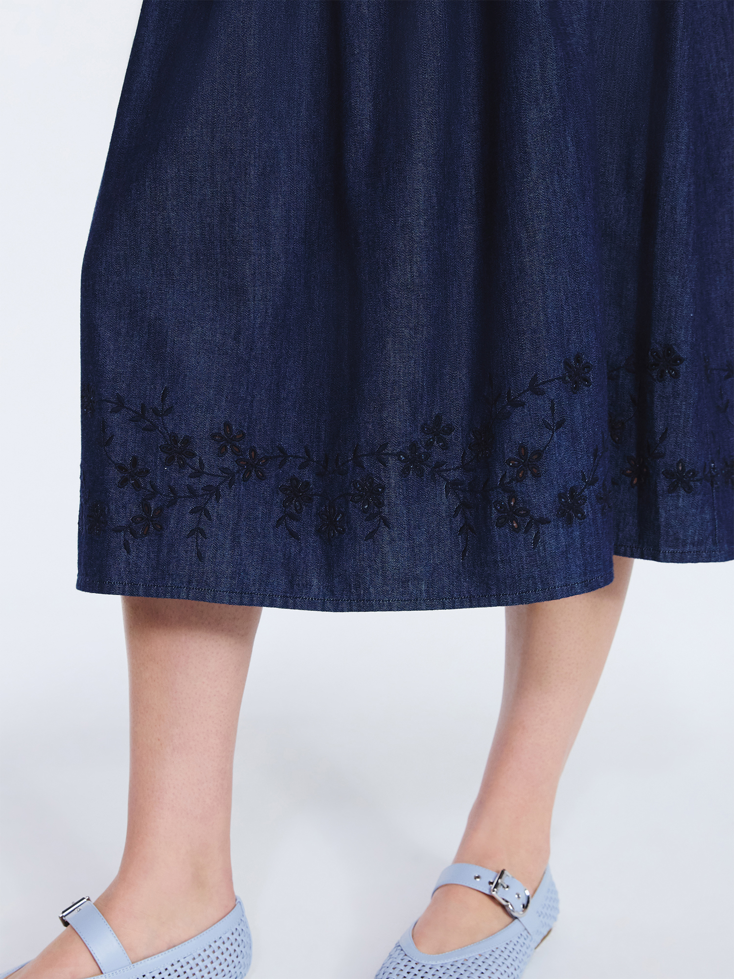 Embroidered Cotton Top&Skirt Set