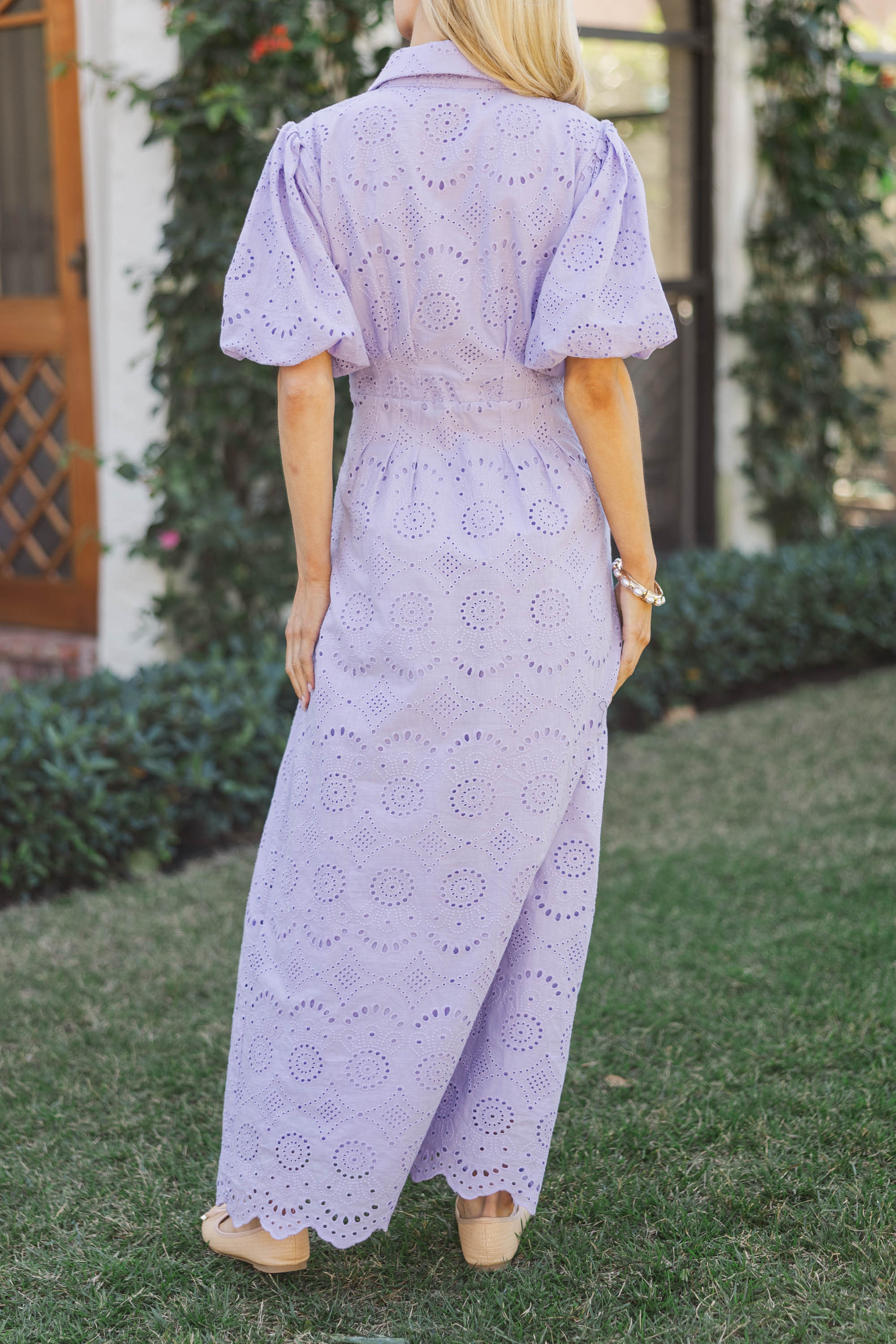 Lavender Eyelet Maxi Dress