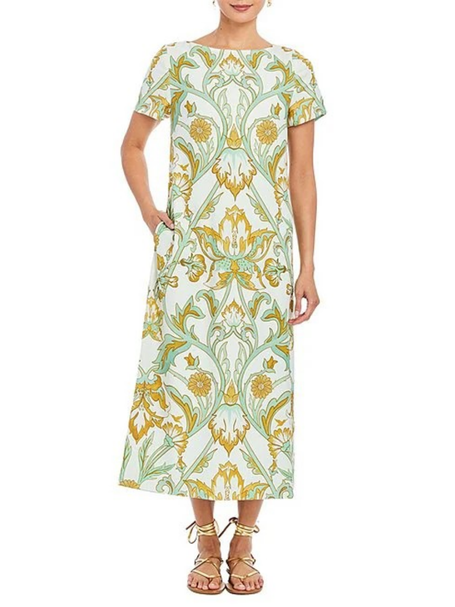 Convertible Stretch Crepe Bow Tie Detail Midi Dress