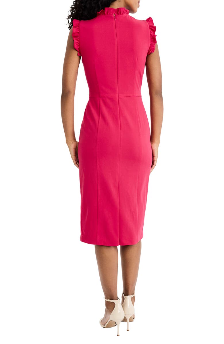 Ruffle Mock Neck Sheath Dress