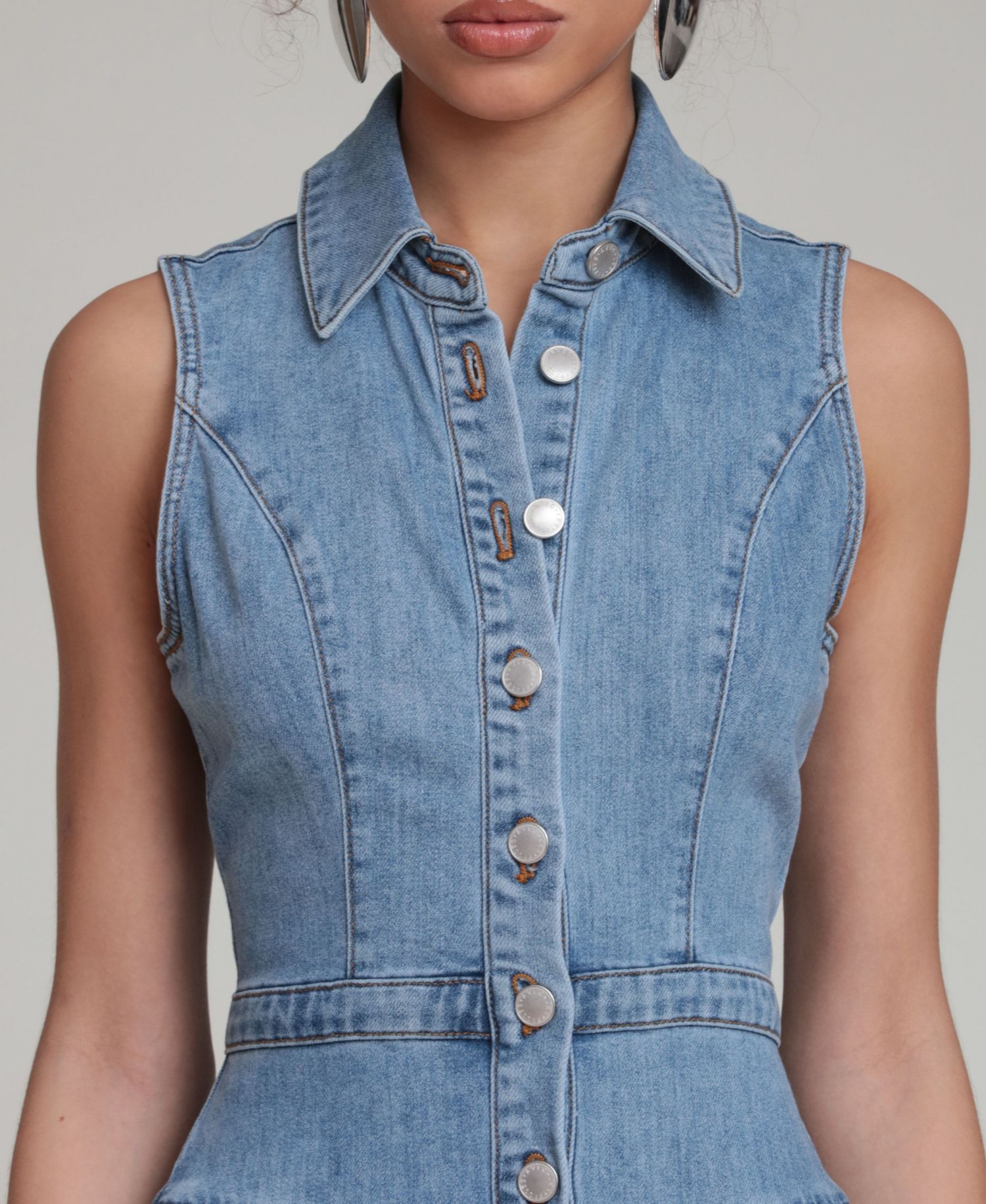Denim Drop Waist Shirtdress
