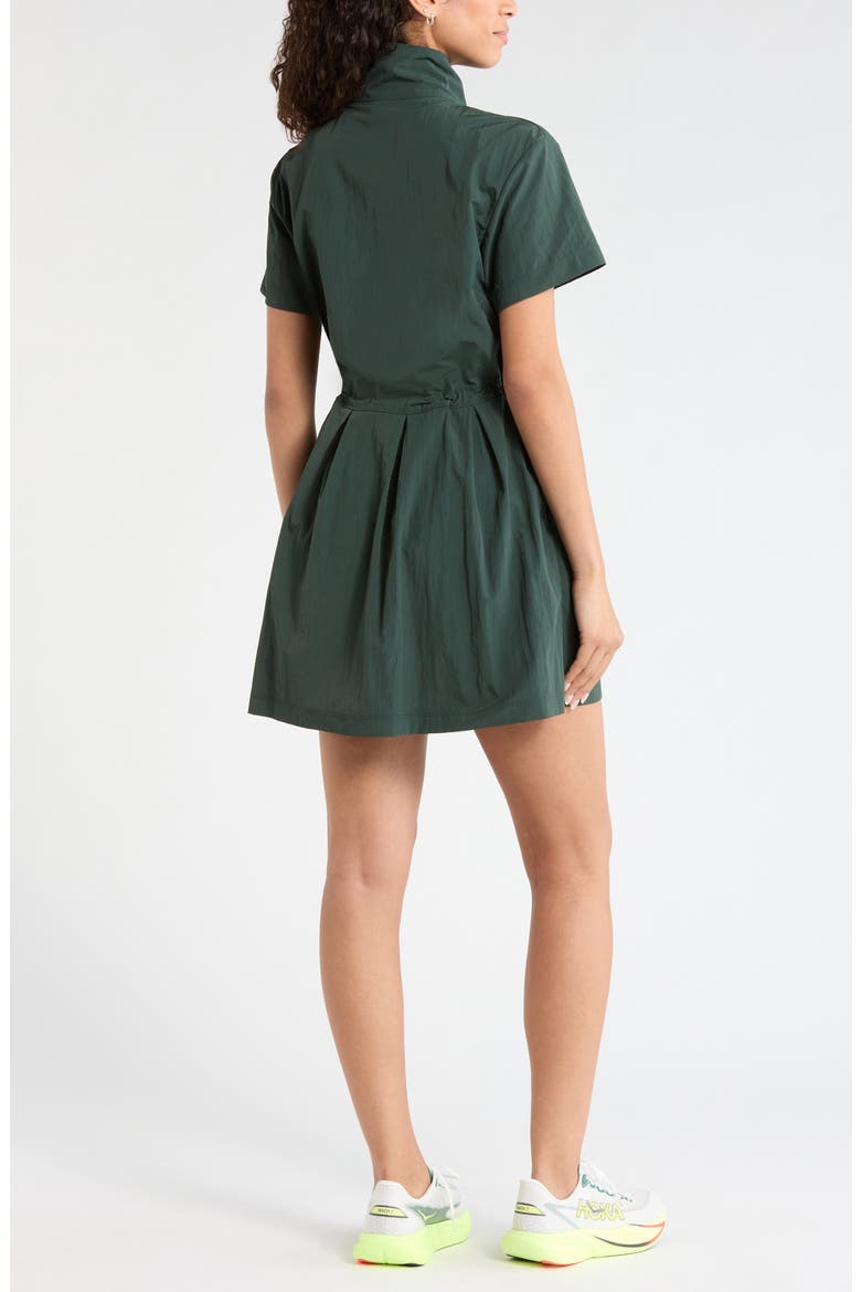 Nylon Pleated Fit & Flare Dress
