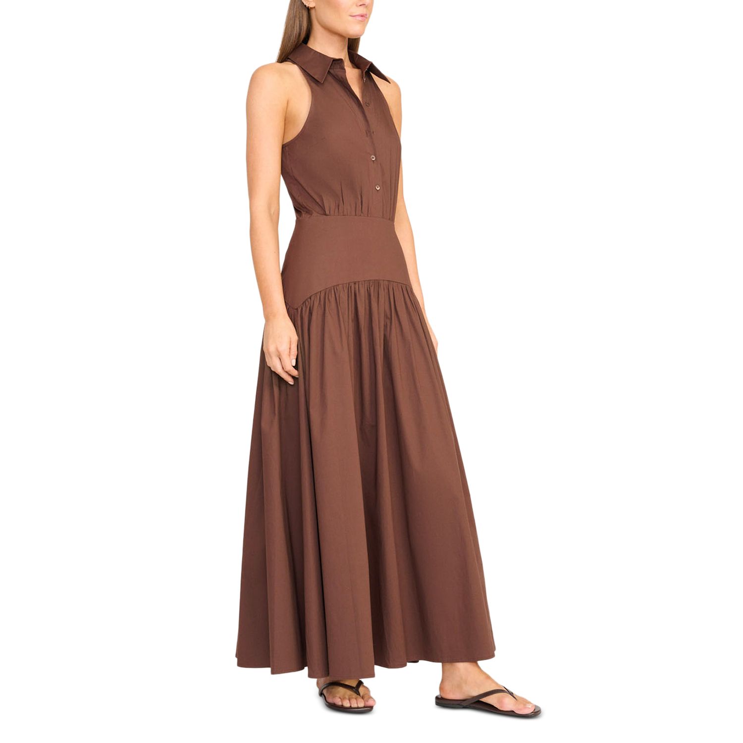 Romy Sleeveless Stretch Cotton Shirtdress